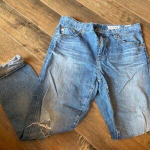 Adriano Goldschmied Ex-Boyfriend Slouchy Slim Light Wash Distressed Sz 28R